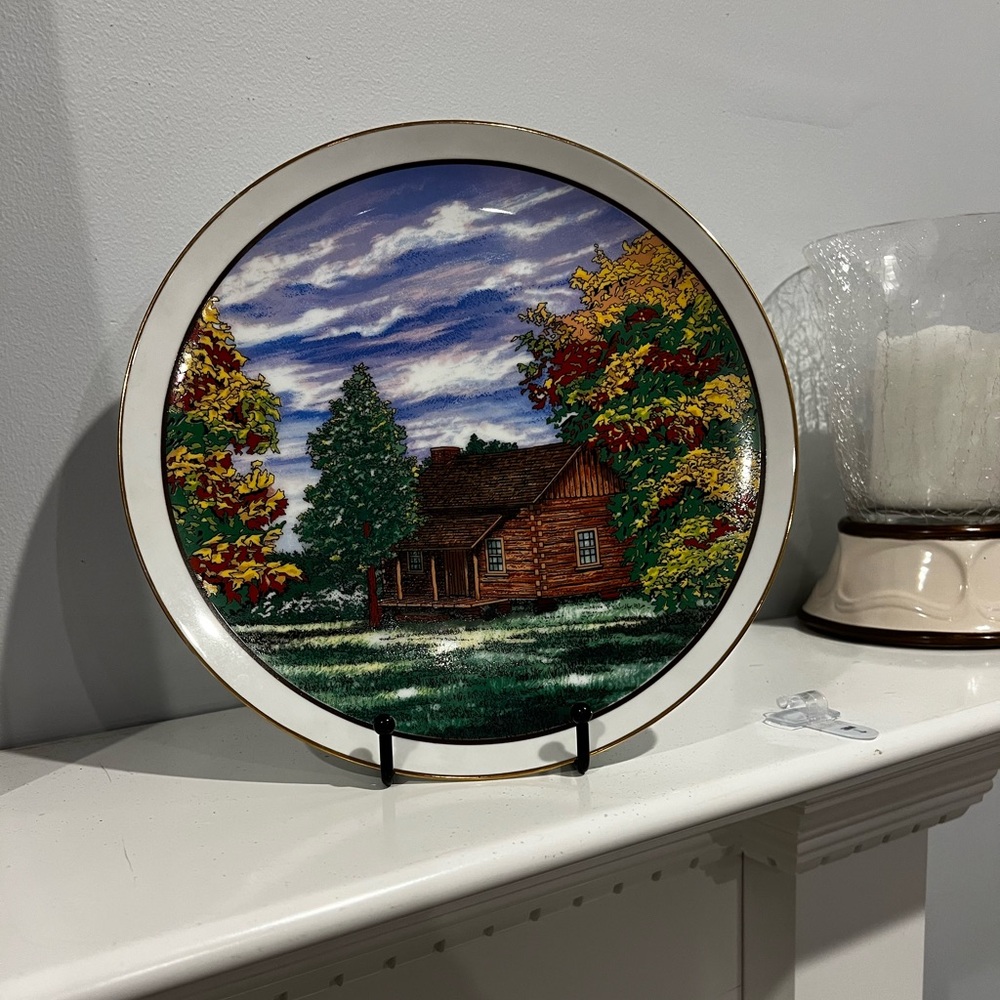 Vintage 1984 Smoky Mountains Cabin Collector Plate – Limited Edition 10”